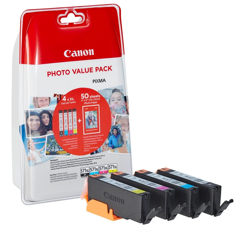 Canon Original CLI-571 / Gelb Magenta | Multipack Online-Shop Tintenpatrone Cyan 0386C005 Schwarz TonerExpert