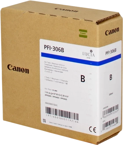 Original Canon PFI-306b / 6665B001 Tinte Blau