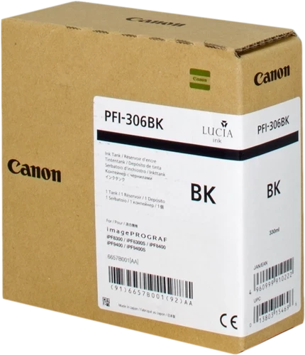 Original Canon PFI-306bk / 6657B001 Tinte Schwarz 330ml