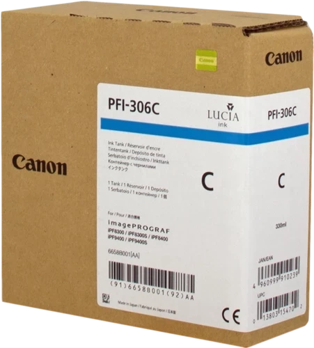 Original Canon PFI-306C / 6658B001 Tinte Cyan 330ml