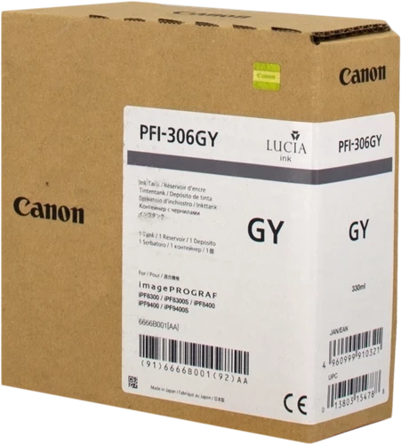 Original Canon PFI-306gy / 6666B001 Tinte Grau 330ml