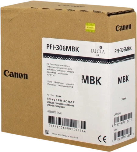 Original Canon PFI-306MBK / 6656B001 Tinte Matt Schwarz 330ml