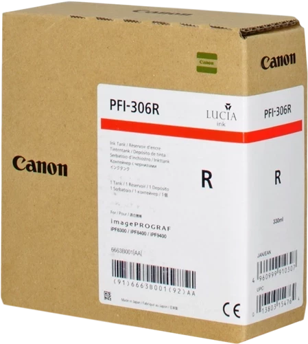 Original Canon PFI-306R / 6663B001 Tinte Rot 330ml