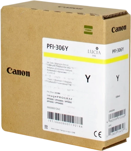 Original Canon PFI-306Y / 6660B001 Tinte Gelb 330ml