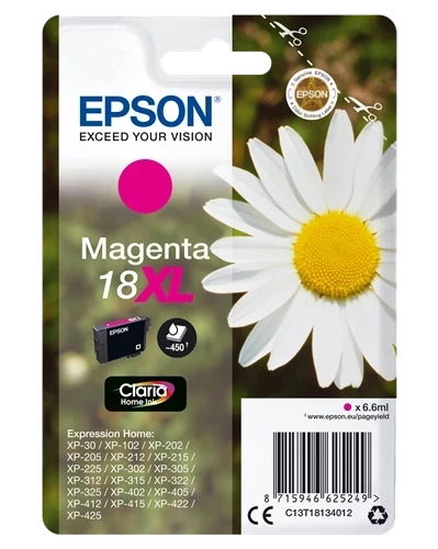 Original Epson C13T18134012 / 18 XL Tinte Magenta bis zu 450 Seiten