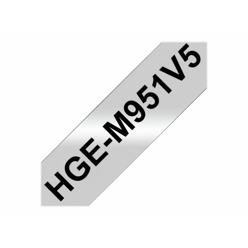 Brother HGE-M951V5 - Schwarz auf Silber - Rolle (2,4 cm x 8 m)