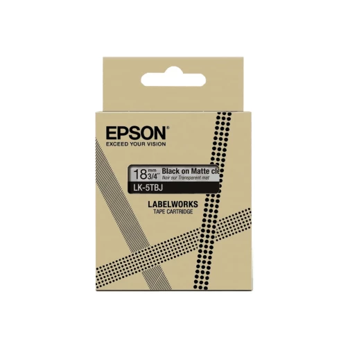 Epson LabelWorks LK-5TBJ - Schwarz auf Matt-Transparent - Rolle (1,8 cm x 8 m)