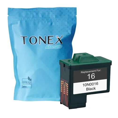 TONEX alternativ für Lexmark 16 / 10N0016E Tinte Schwarz bis zu 335 Seiten 14ml