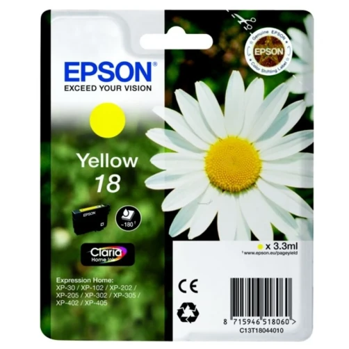 Original Epson 18 / C13T18044010 Tinte Gelb bis zu 180 Seiten 3ml
