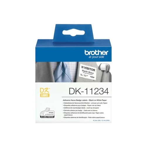 Brother DK11234 - Papier - selbstklebend - Schwarz auf Weiß - 60 x 86 mm 260 Etiketten