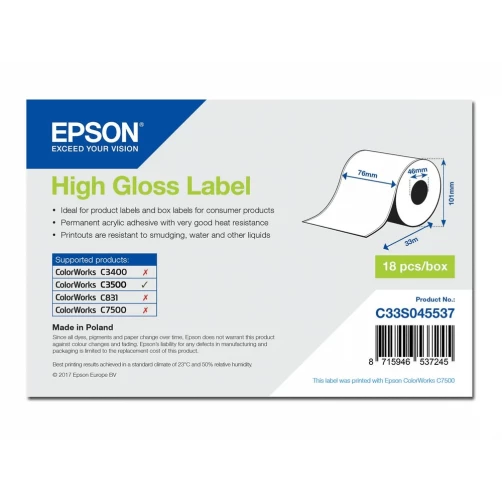 EPSON High Gloss Label 76mmx33m