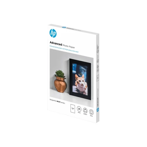 HP Advanced Fotopapier, glänzend - 25 Blatt/10 x 15 cm, randlos