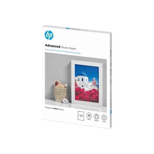 HP Advanced Fotopapier, glänzend - 25 Blatt/13 x 18 cm, randlos