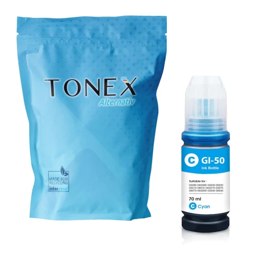 TONEX alternativ für Canon GI-50C / 3403C001 Tinte Tintenflasche Cyan bis zu 7700 Seiten 70ml