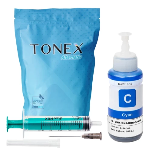 Original TONEX Refill-Nachfülltinte Cyan 100 ml Set