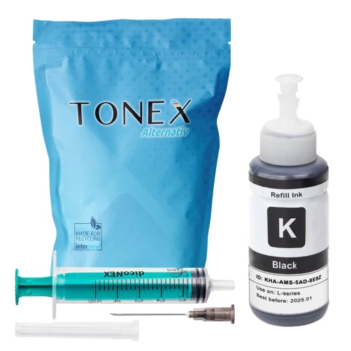 Original TONEX Refill-Nachfülltinte Schwarz 100 ml Set